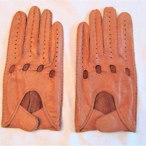 Vintage Pigskin Driving Gloves Large Made in Hungary